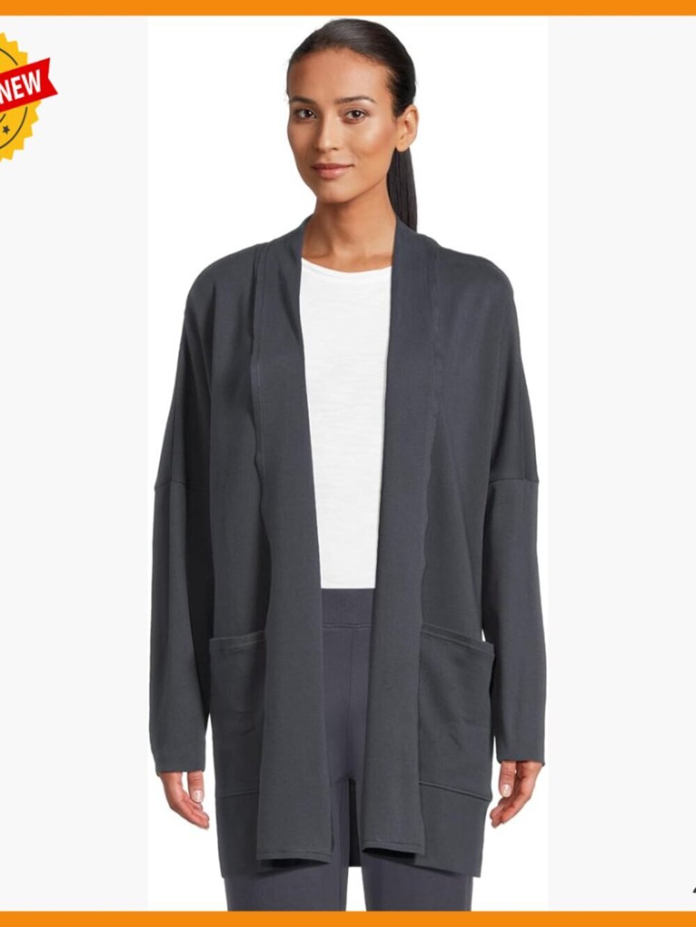 Organic Cotton Cardigan Wrap Sweater with Pockets Travel Ready